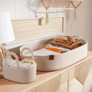 Baby Changing Basket Includes Diaper Caddy - Breathable