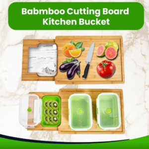 Expandable Cutting Board Set with 3 Collapsible Containers
