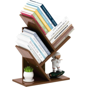 3 Tier Tree Bookshelf Small Book Shelf for Small Spaces